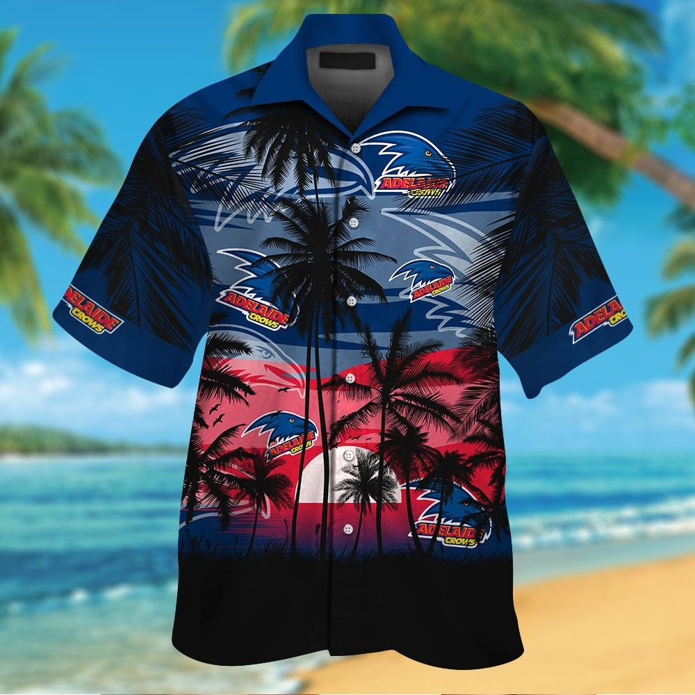 Adelaide Crows Short Sleeve Button Up Tropical Aloha Hawaiian Shirts ...