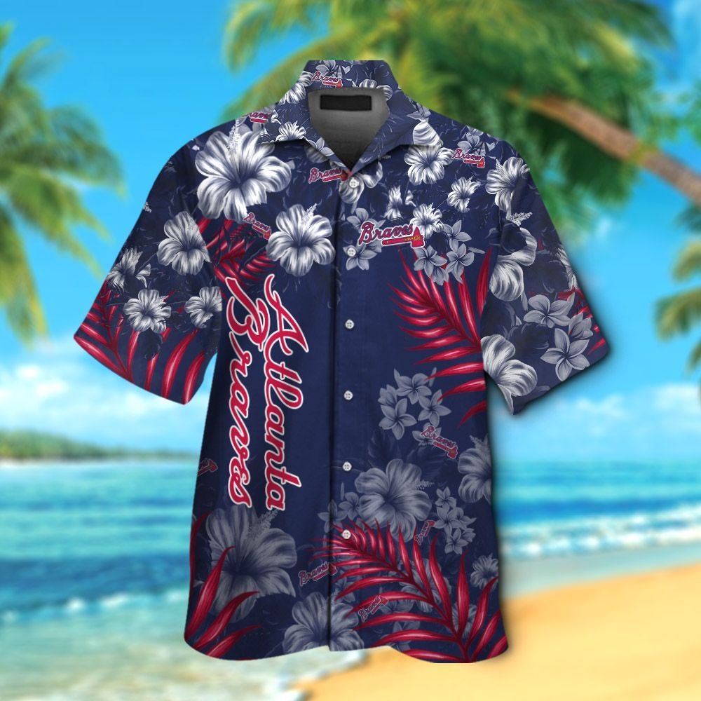 Atlanta Braves Short Sleeve Button Up Tropical Aloha Hawaiian Shirts ...