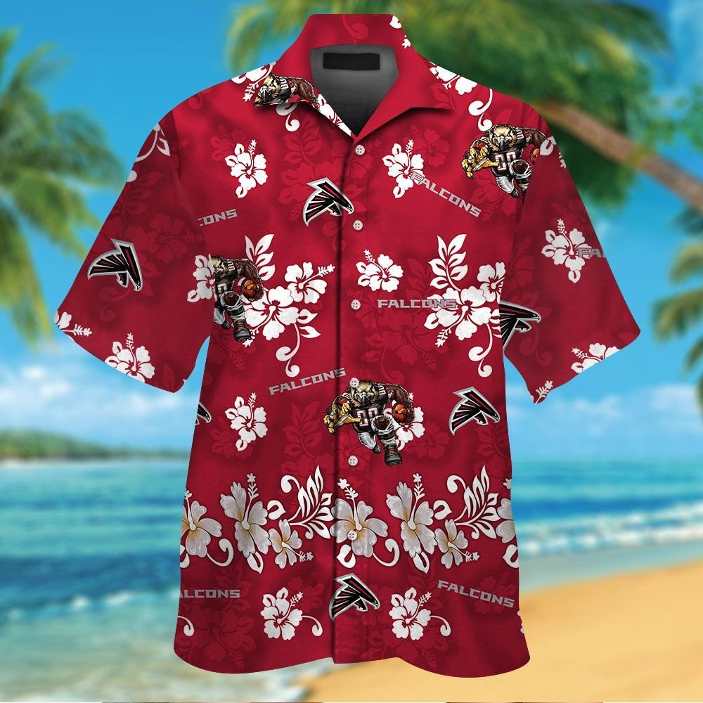 Atlanta Falcons Short Sleeve Button Up Tropical Aloha Hawaiian Shirts ...