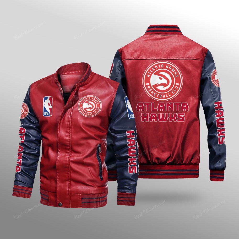 Atlanta Hawks 2DE0104 NBA Leather B.0.m-ber Jacket - Meteew