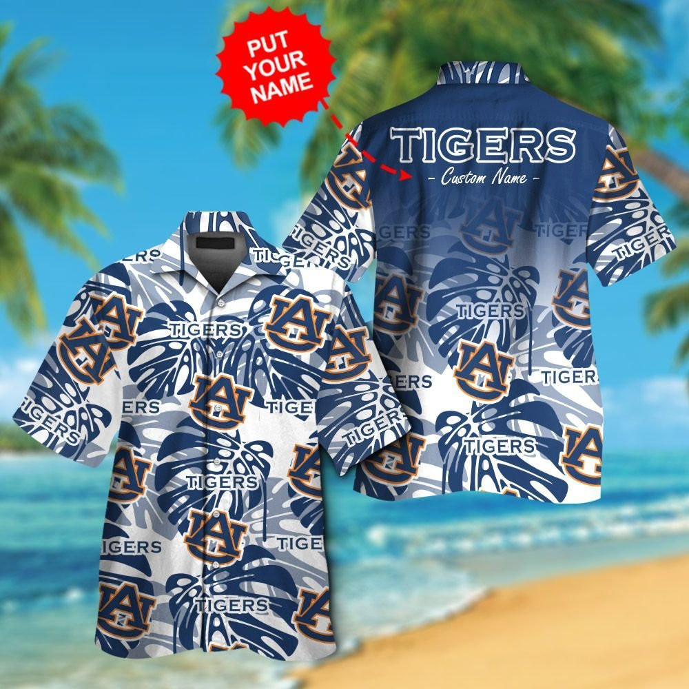 Auburn Tigers Short Sleeve Button Up Tropical Aloha Hawaiian Shirts For ...