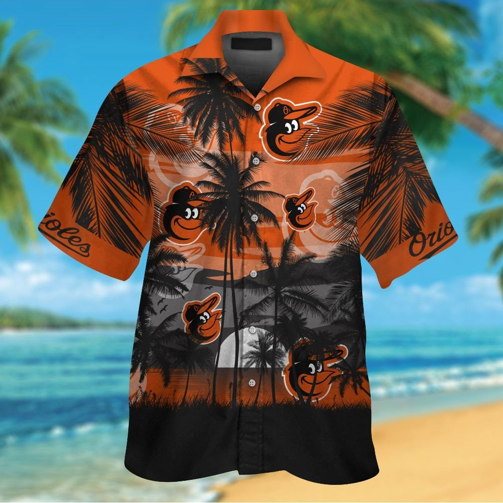Baltimore Orioles Short Sleeve Button Up Tropical Aloha Hawaiian Shirts ...
