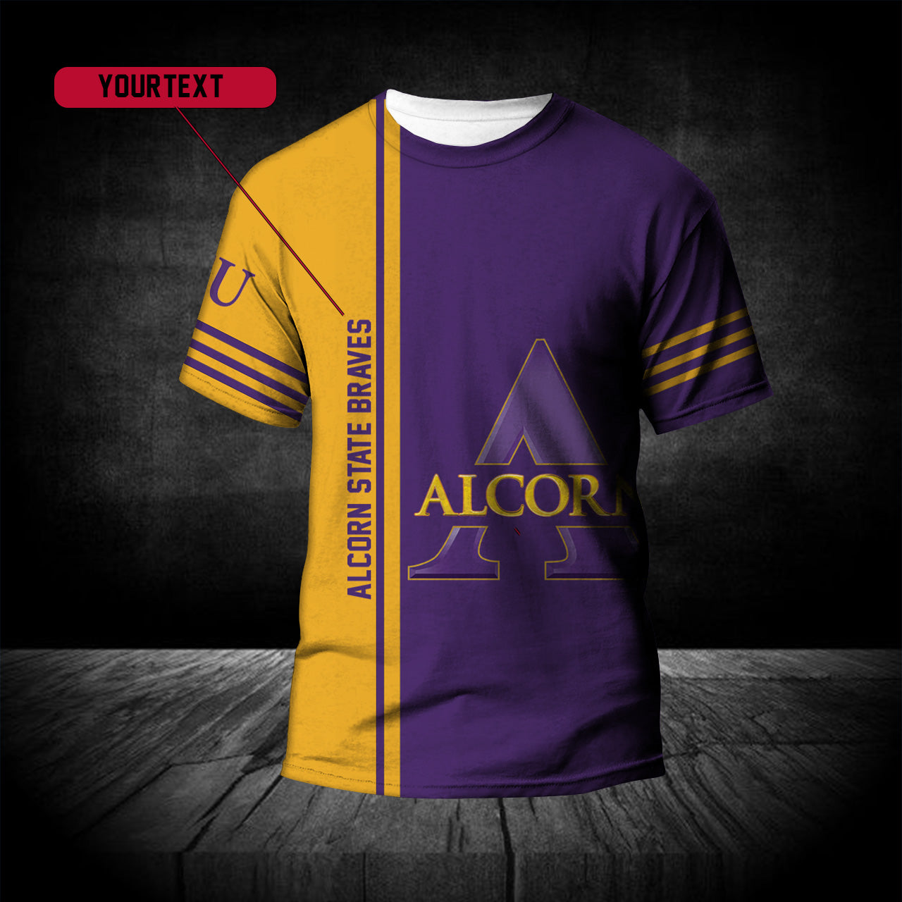 Buy Alcorn State Braves T-Shirt Half Style Custom - NCAA - Meteew