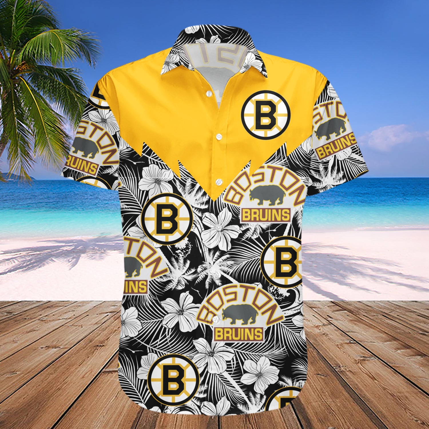 Buy Boston Bruins Hawaii Shirt Tropical Seamless- NHL - Meteew