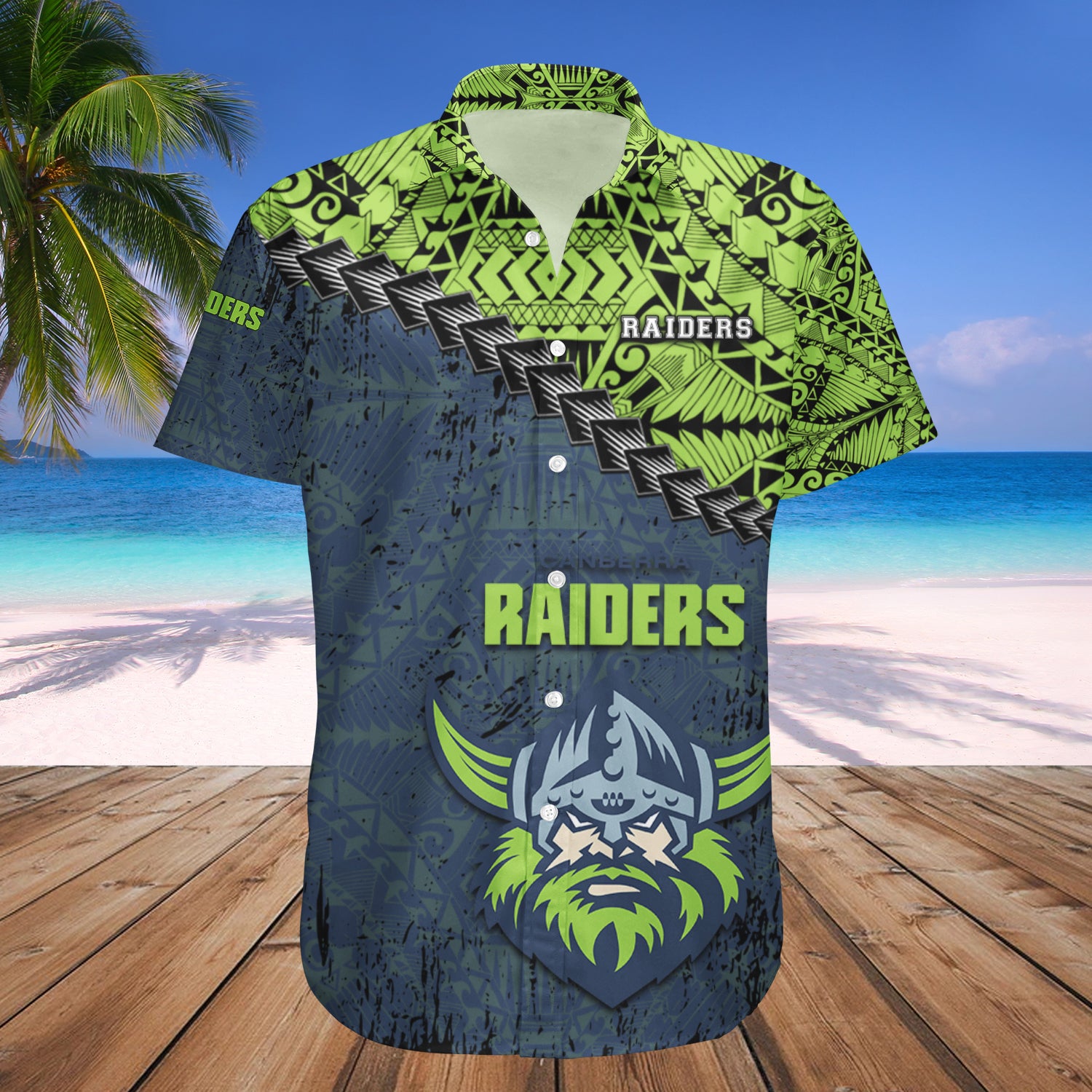 Buy Canberra Raiders Hawaii Shirt Grunge Polynesian Tattoo – NRL – Meteew