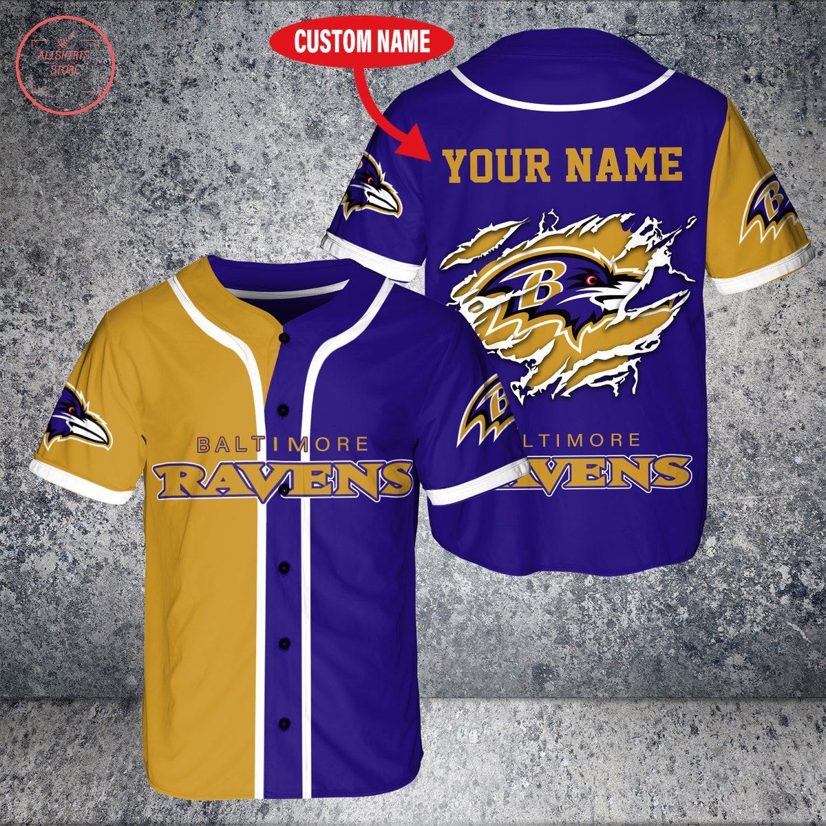Buy Custom Name NFL Baltimore Ravens Baseball Jersey – Meteew