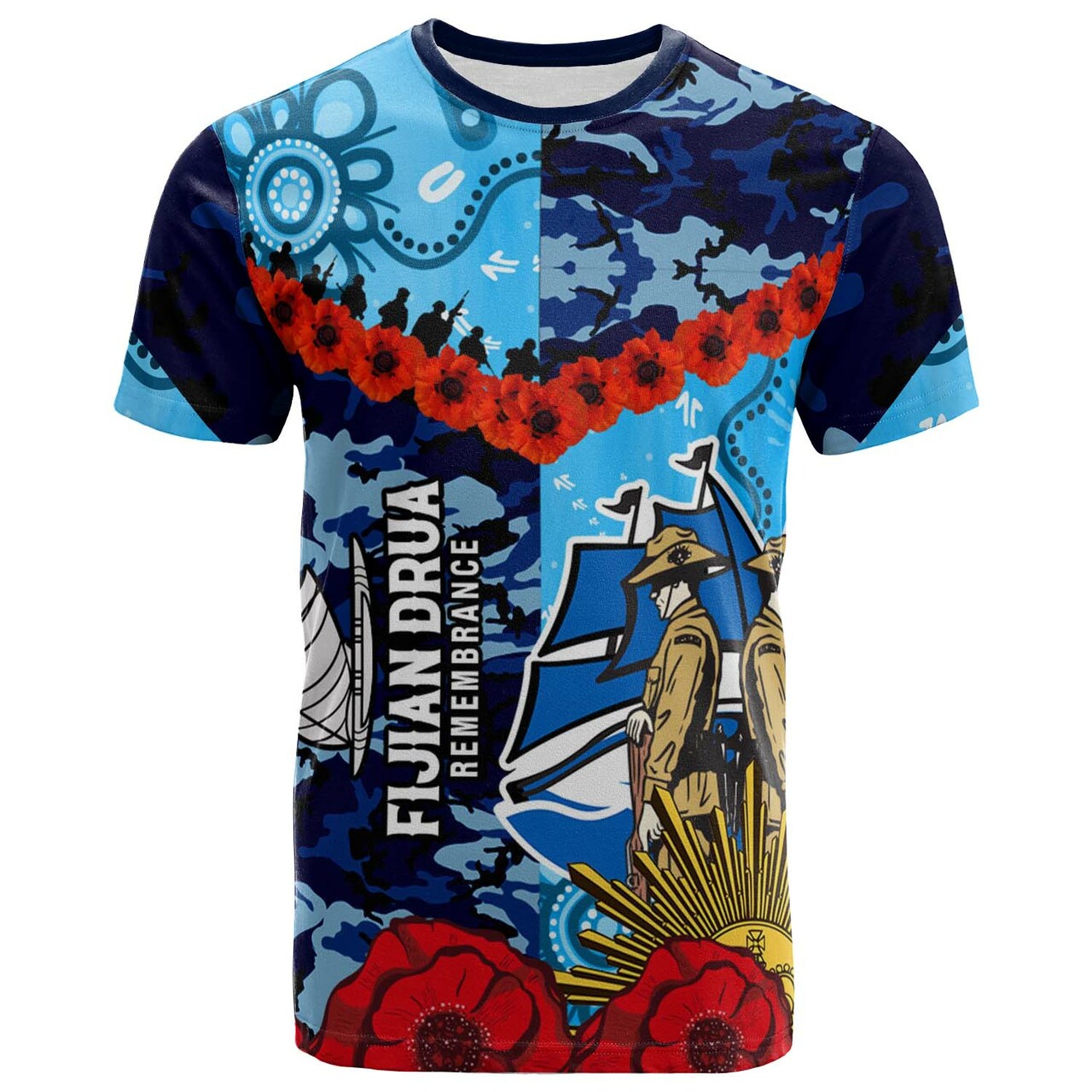 Buy Fijian Drua Rugby T-shirt – Custom Anzac Day Fijian Drua ...