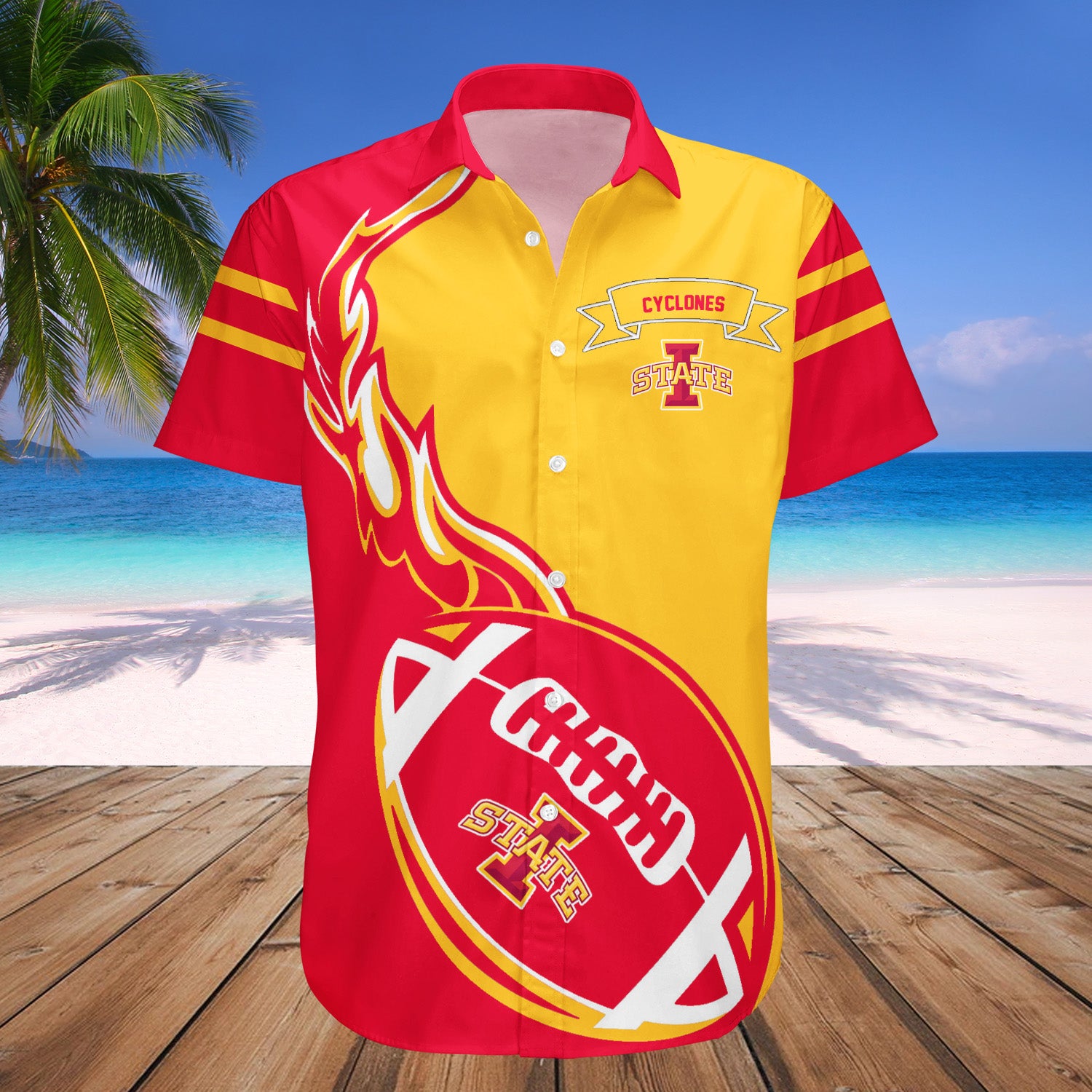 Buy Iowa State Cyclones Hawaii Shirt Flame Ball Ncaa Meteew 5982