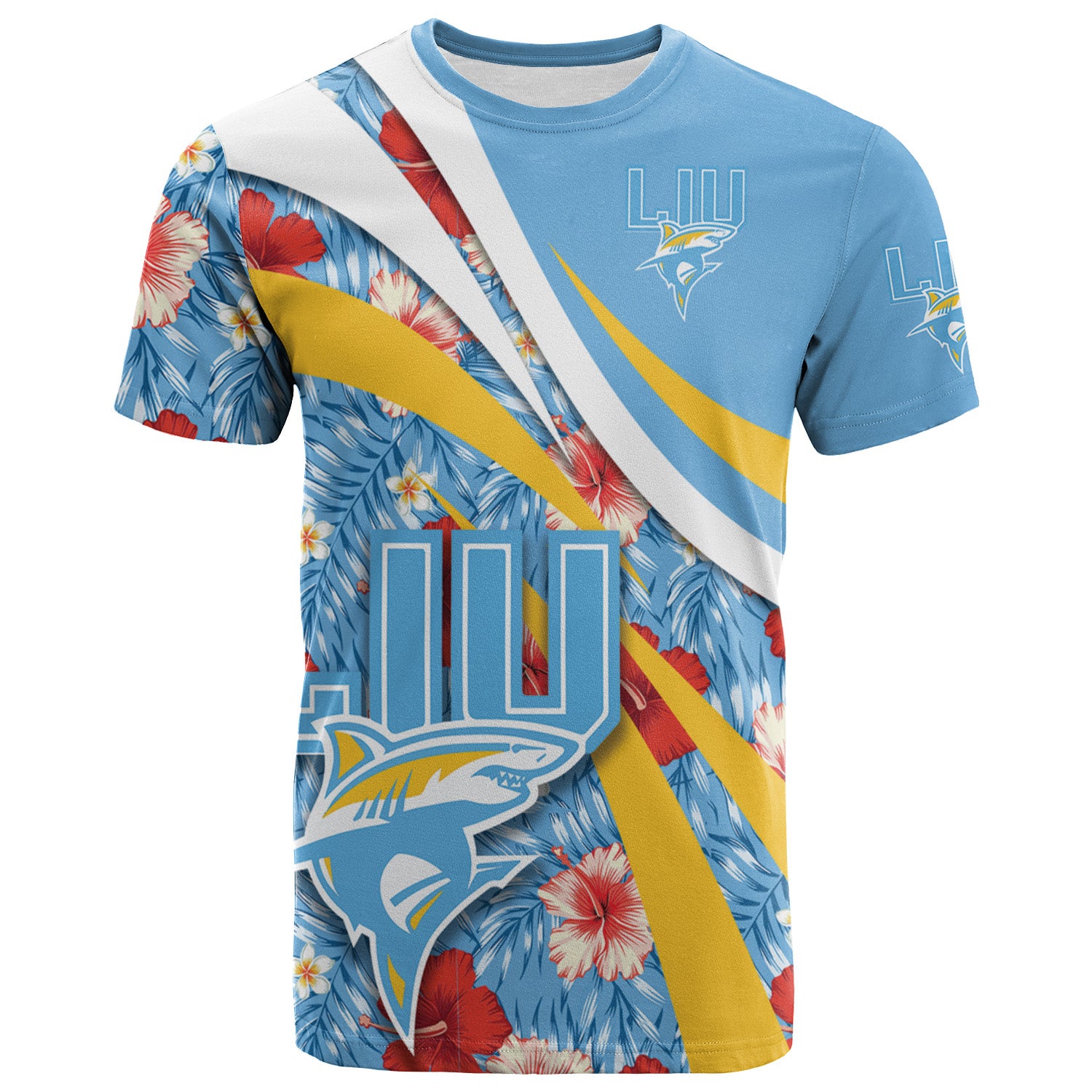 Buy LIU Sharks T-Shirt Hibiscus Sport Style - NCAA - Meteew