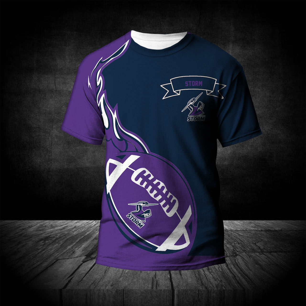 Buy Melbourne Storm T-Shirt Flame Ball - NRL - Meteew