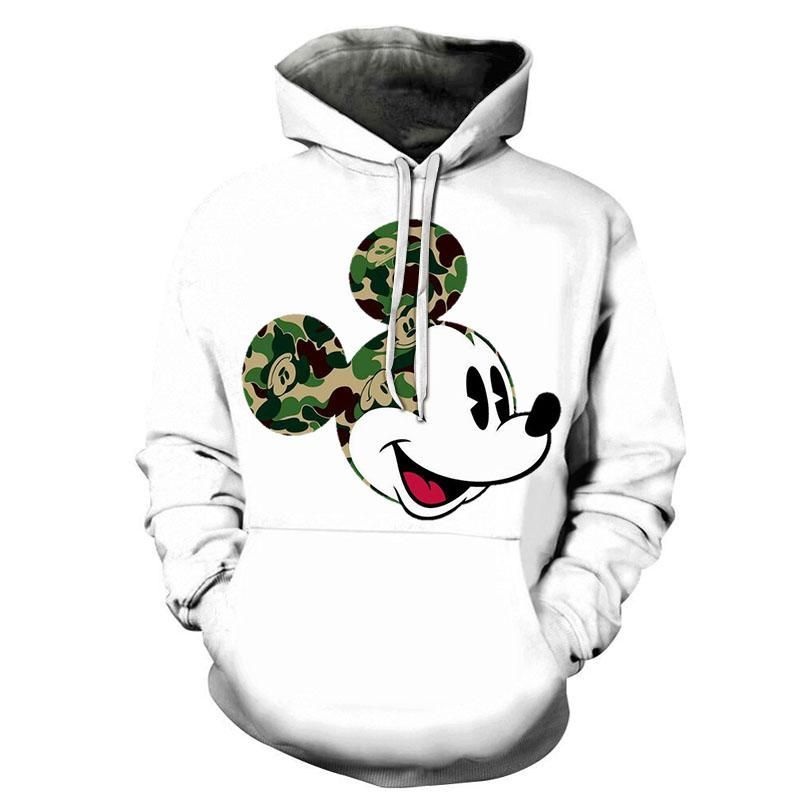 Buy Mickey Mouse Camouflage Style A2801 3D Pullover Printed Over Unisex ...