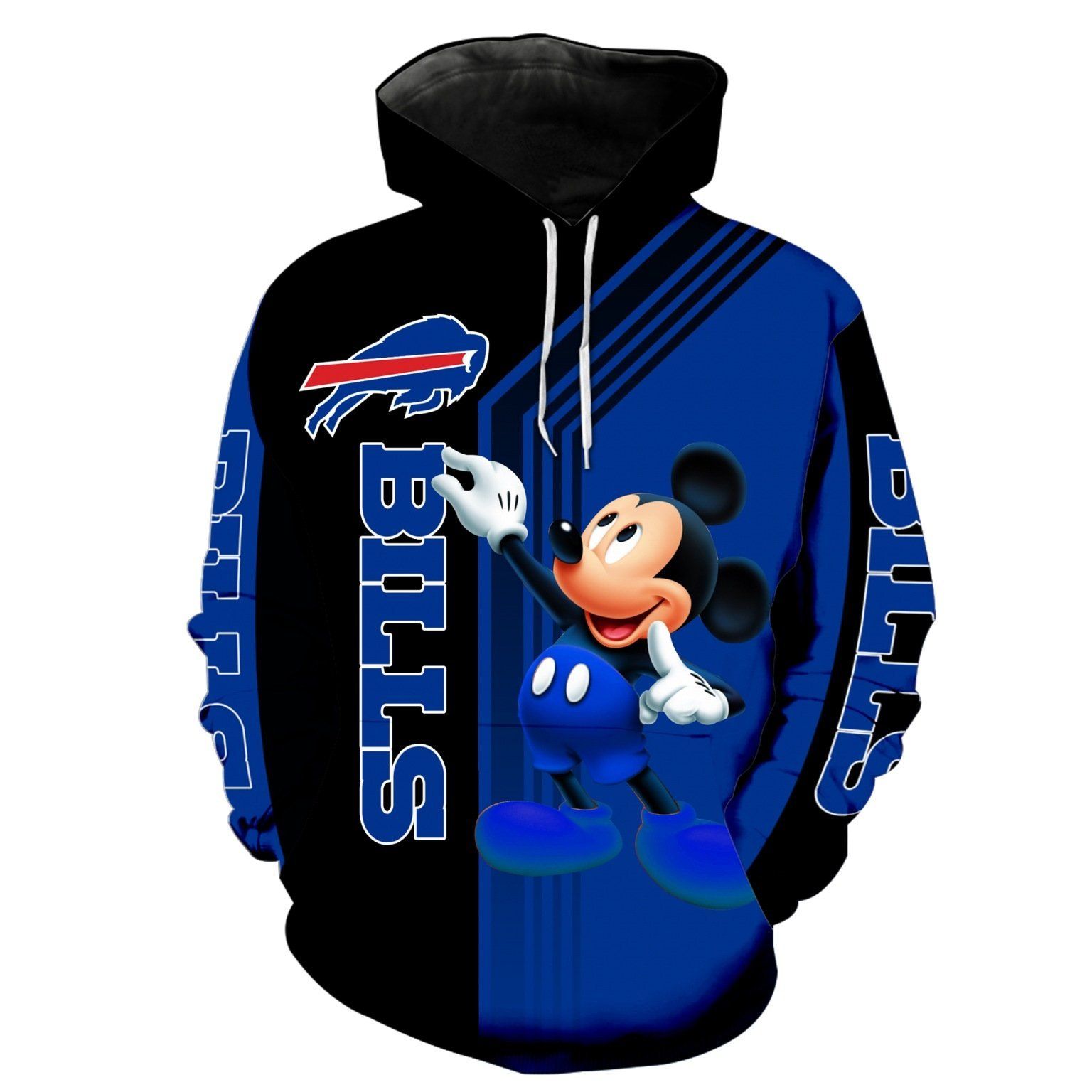 Buy NFL Buffalo Bills Mickey Limited Full Printed 3D Hoodie - Meteew