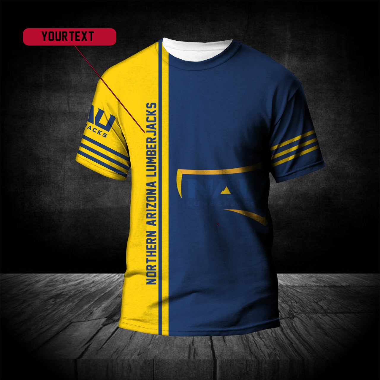 Buy Northern Arizona Lumberjacks T-Shirt Half Style Custom - NCAA - Meteew