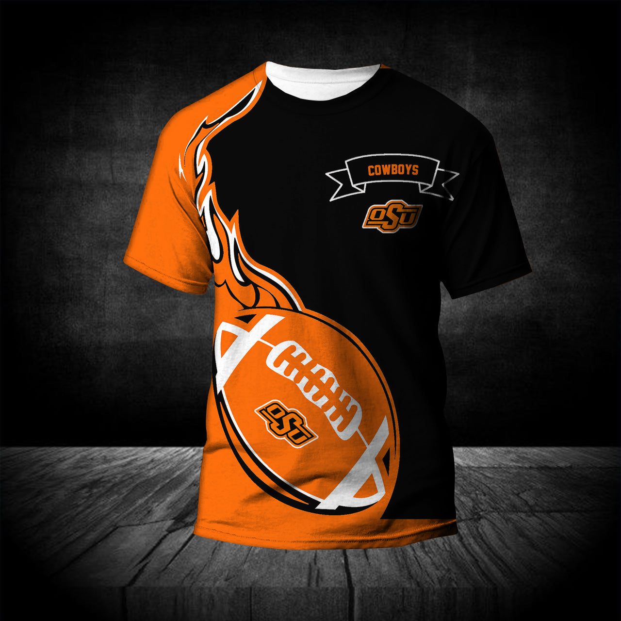 Buy Oklahoma State Cowboys T-Shirt Flame Ball - NCAA - Meteew