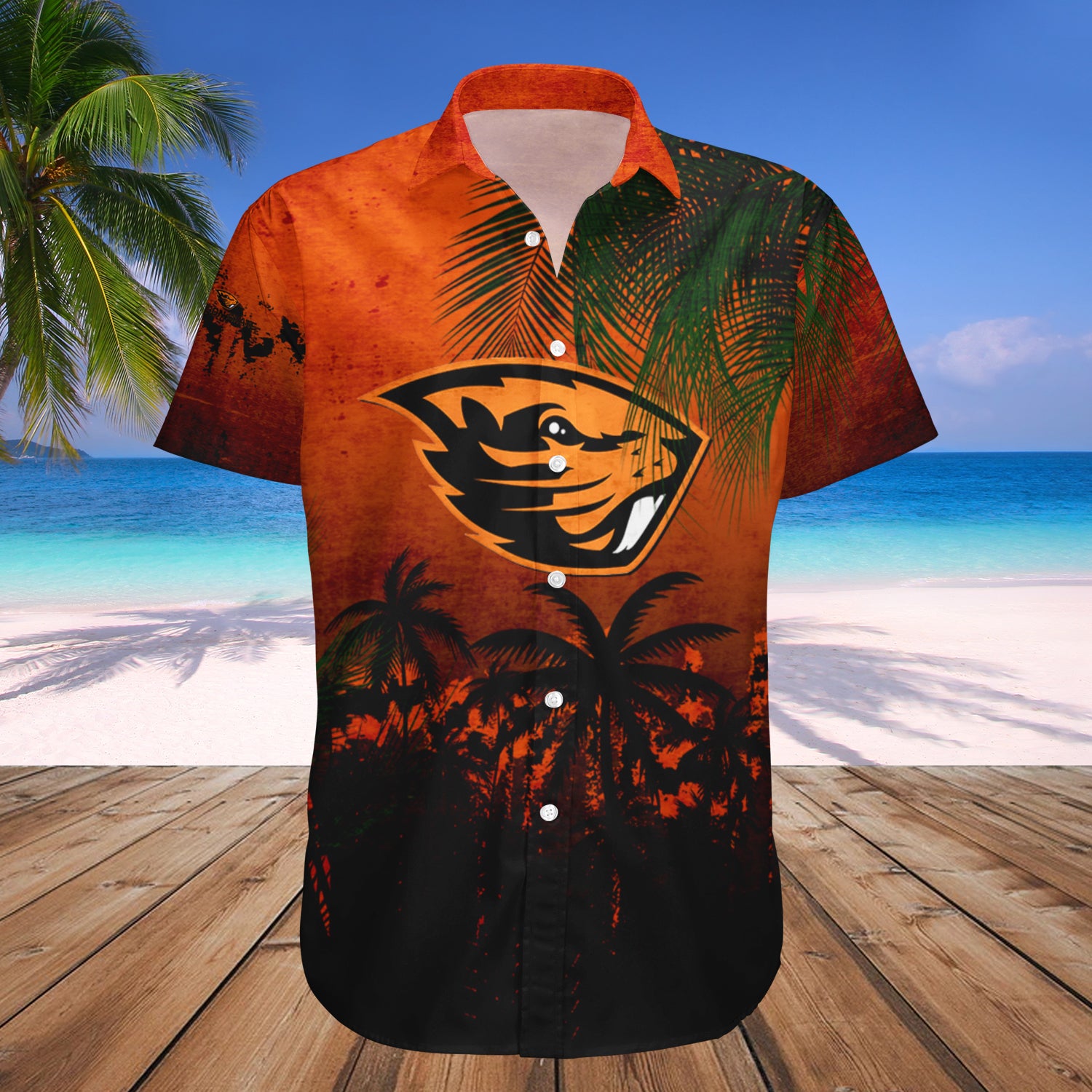 Buy Oregon State Beavers Hawaii Shirt Coconut Tree Tropical Grunge ...