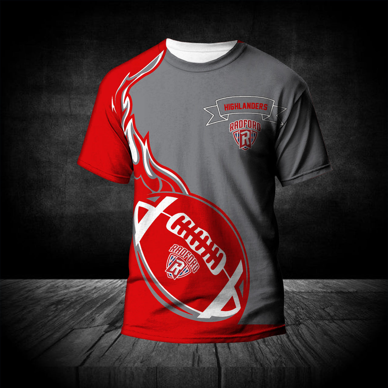 Buy Radford Highlanders T-Shirt Flame Ball – NCAA – Meteew
