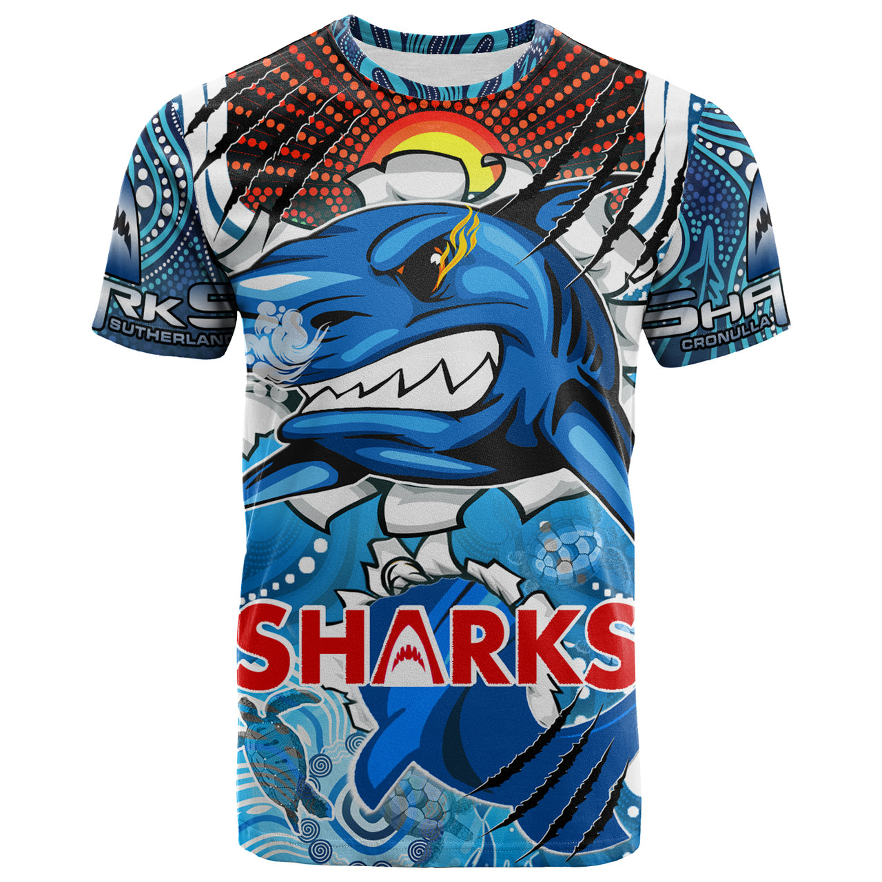 Buy Sharks Aboriginal Custom Rugby T-Shirt – The Indigenous Sharks ...
