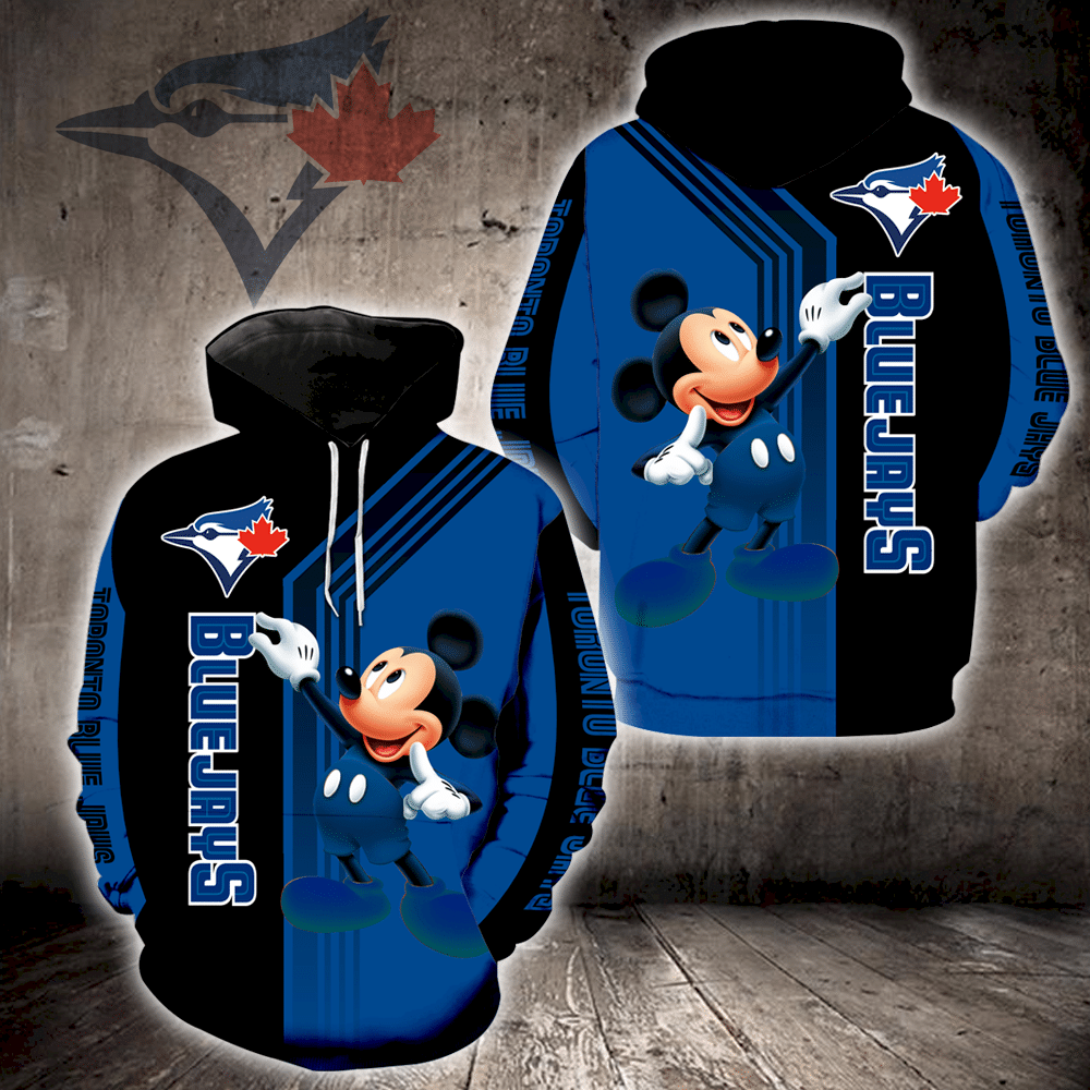 Buy Toronto Blue Jays Mickey Mouse Full Print K1354 Hoodie Zipp And ...