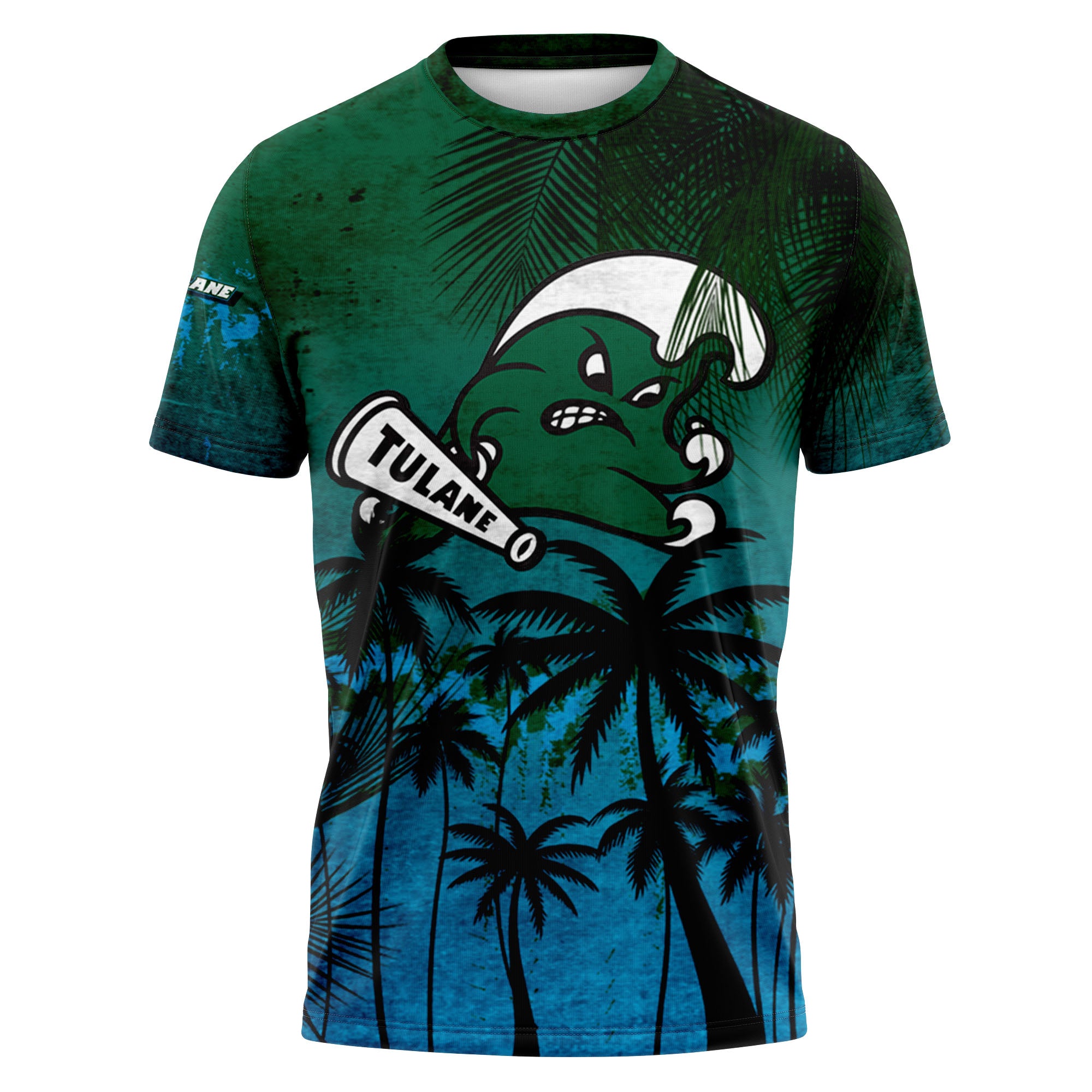 Buy Tulane Green Wave T-shirt Coconut Tree Tropical Grunge - NCAA - Meteew