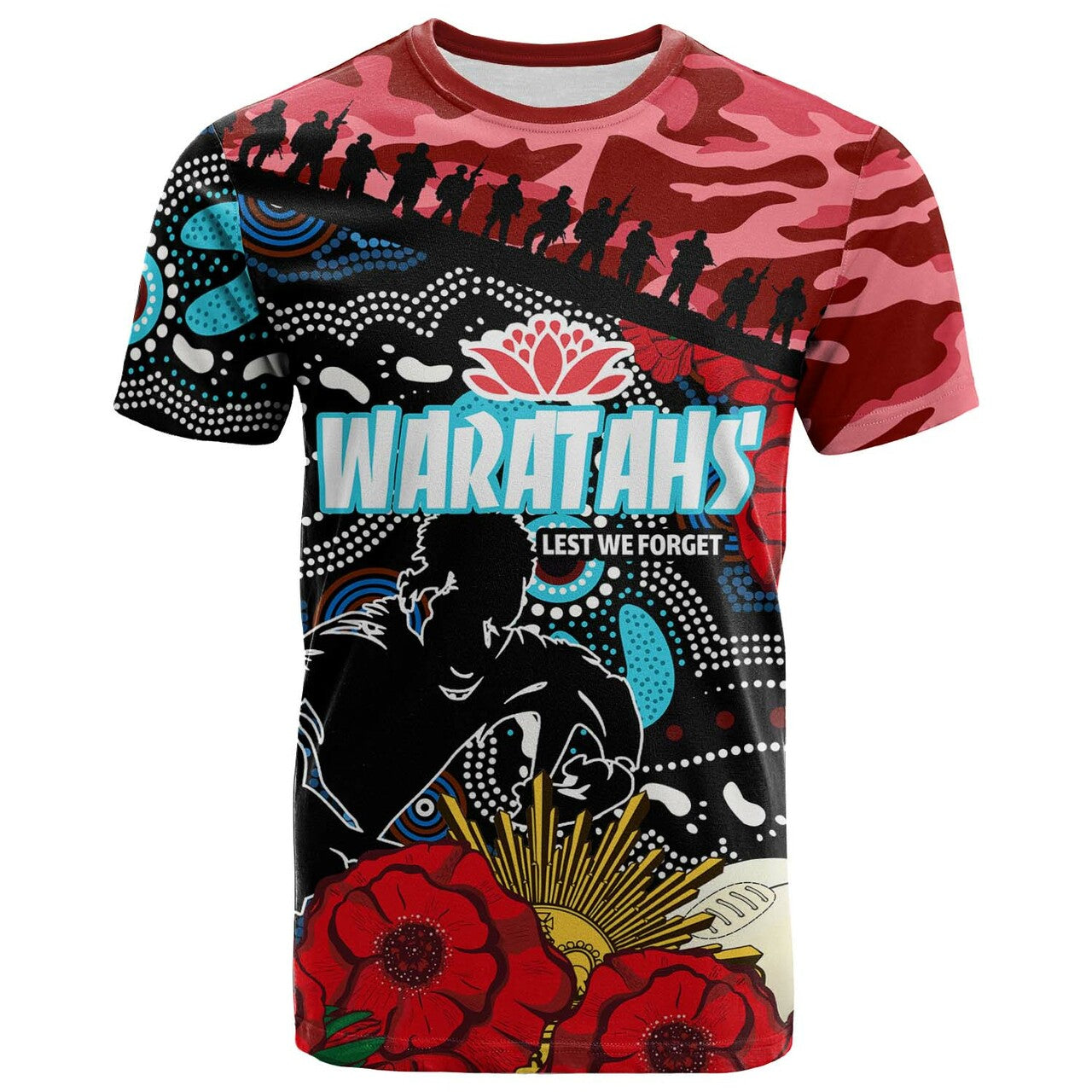 Buy Waratahs Rugby T-shirt – Custom Anzac NSW Waratahs Aboriginal ...