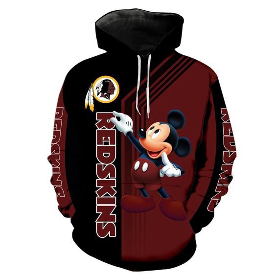 Buy Washington Redskins Mickey Mouse 3D Hoodie – Meteew
