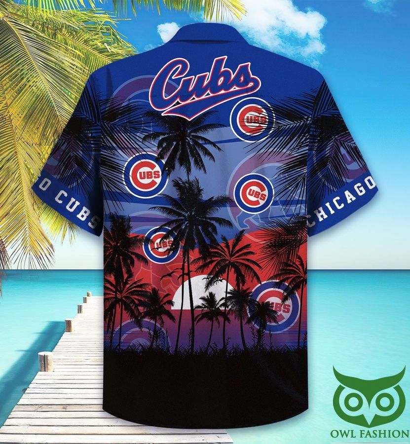 Chicago Cubs Red Blue Logo Hawaiian Shirt Meteew