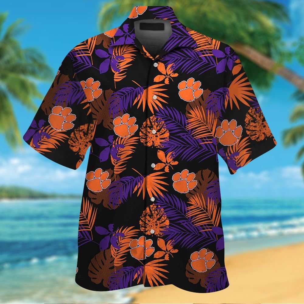Clemson Tigers Short Sleeve Button Up Tropical Aloha Hawaiian Shirts ...