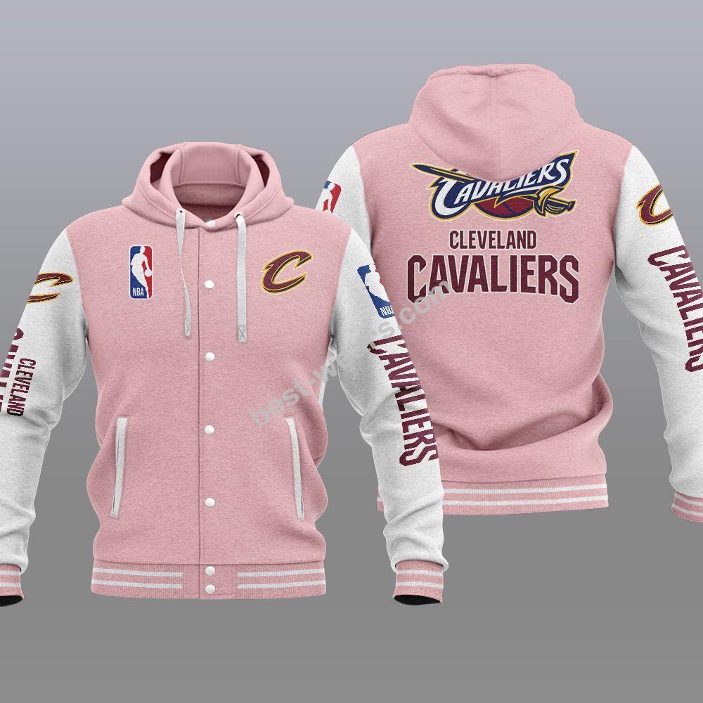 Cleveland Cavaliers 2DE0606 NBA Hooded Varsity Jacket Fleece Jacket ...