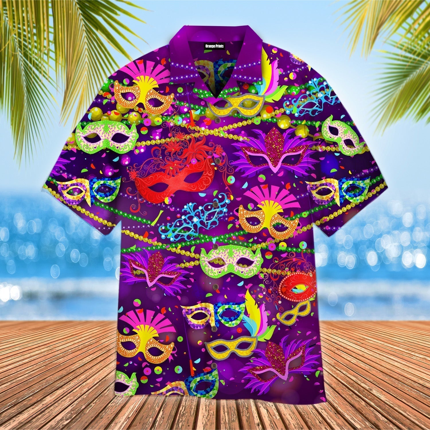 Colorful Mask Mardi Gras Hawaiian Shirt For Men & Women WT1453 - Meteew