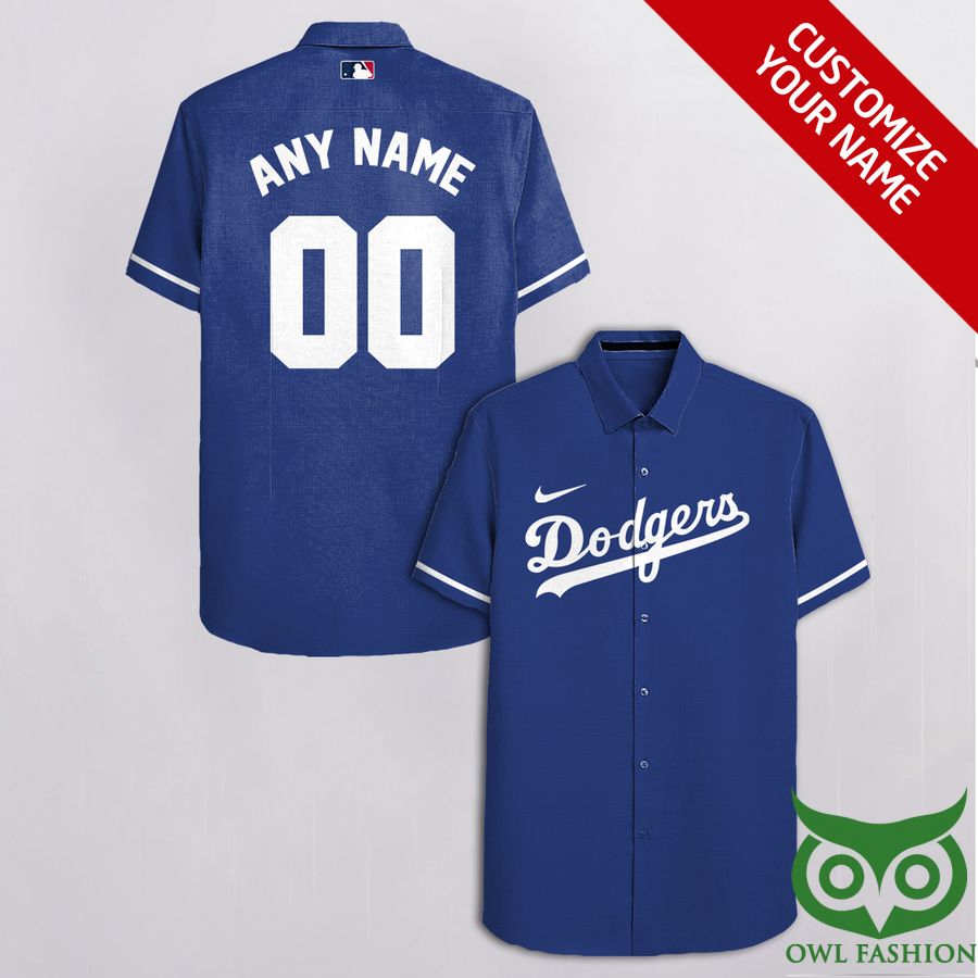 Custom Name Number Los Angeles Dodgers Blue Hawaiian Shirt - Meteew