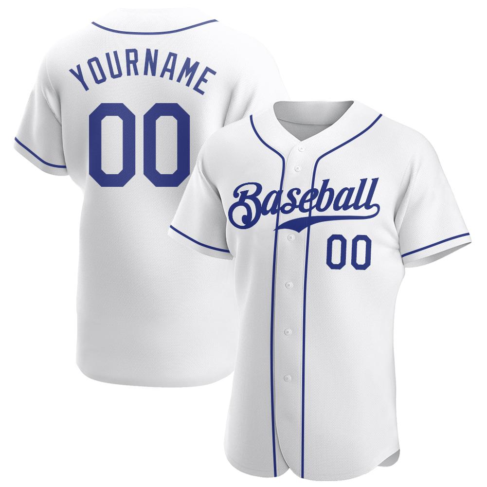 Custom Personalized White Royal Baseball Jersey - Meteew