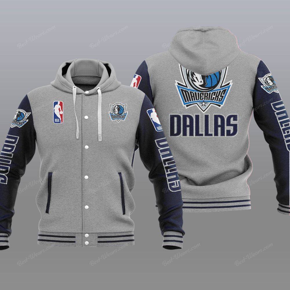 Dallas Mavericks 2DE0706 NBA Hooded Varsity Jacket Fleece Jacket - Meteew