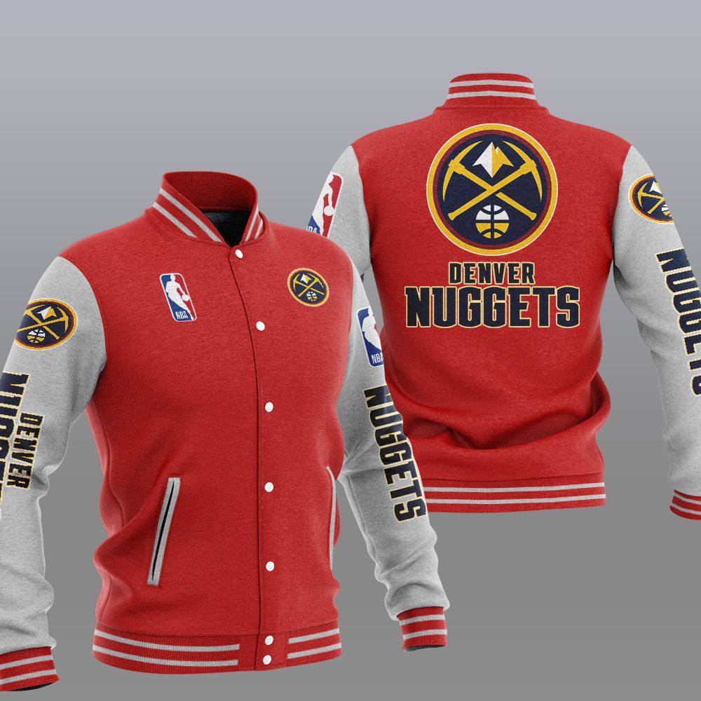 Denver Nuggets 2DE0806 NBA Hooded Varsity Jacket Fleece Jacket - Meteew