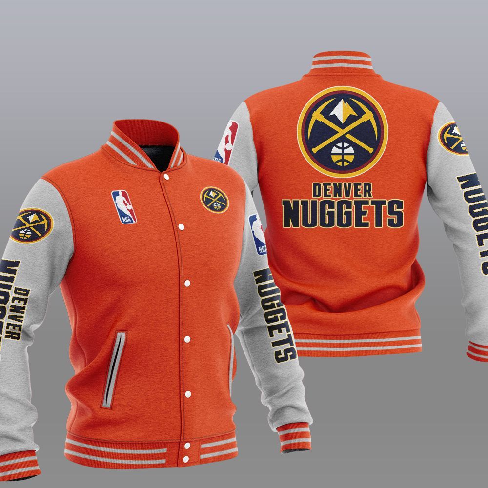 Denver Nuggets 2DE0806 NBA Hooded Varsity Jacket Fleece Jacket - Meteew