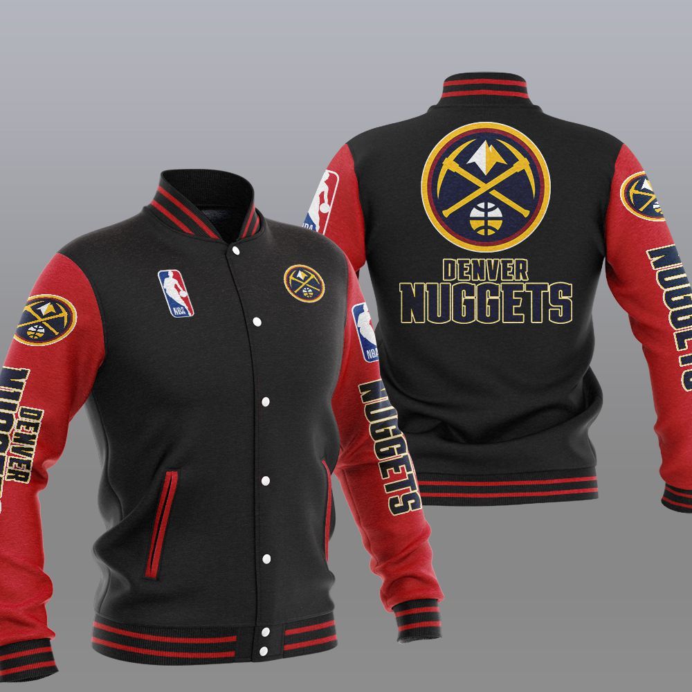 Denver Nuggets 2DE0806 NBA Hooded Varsity Jacket Fleece Jacket - Meteew