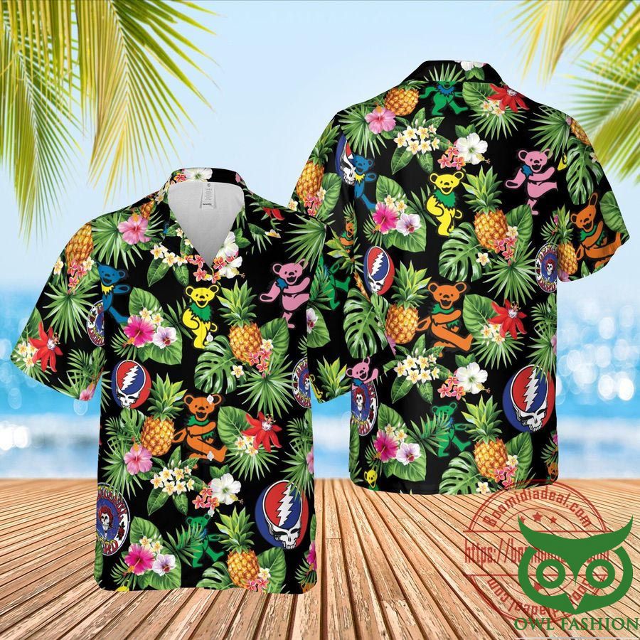 Grateful Dead Aloha Dancing Bear Logo Pattern Hawaiian Shirt MTE2022 ...