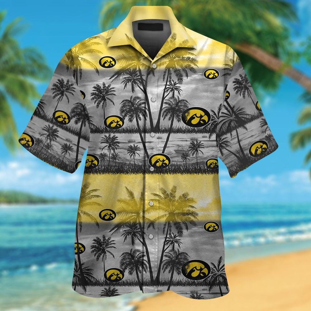 Iowa Hawkeyes Short Sleeve Button Up Tropical Aloha Hawaiian Shirts For ...