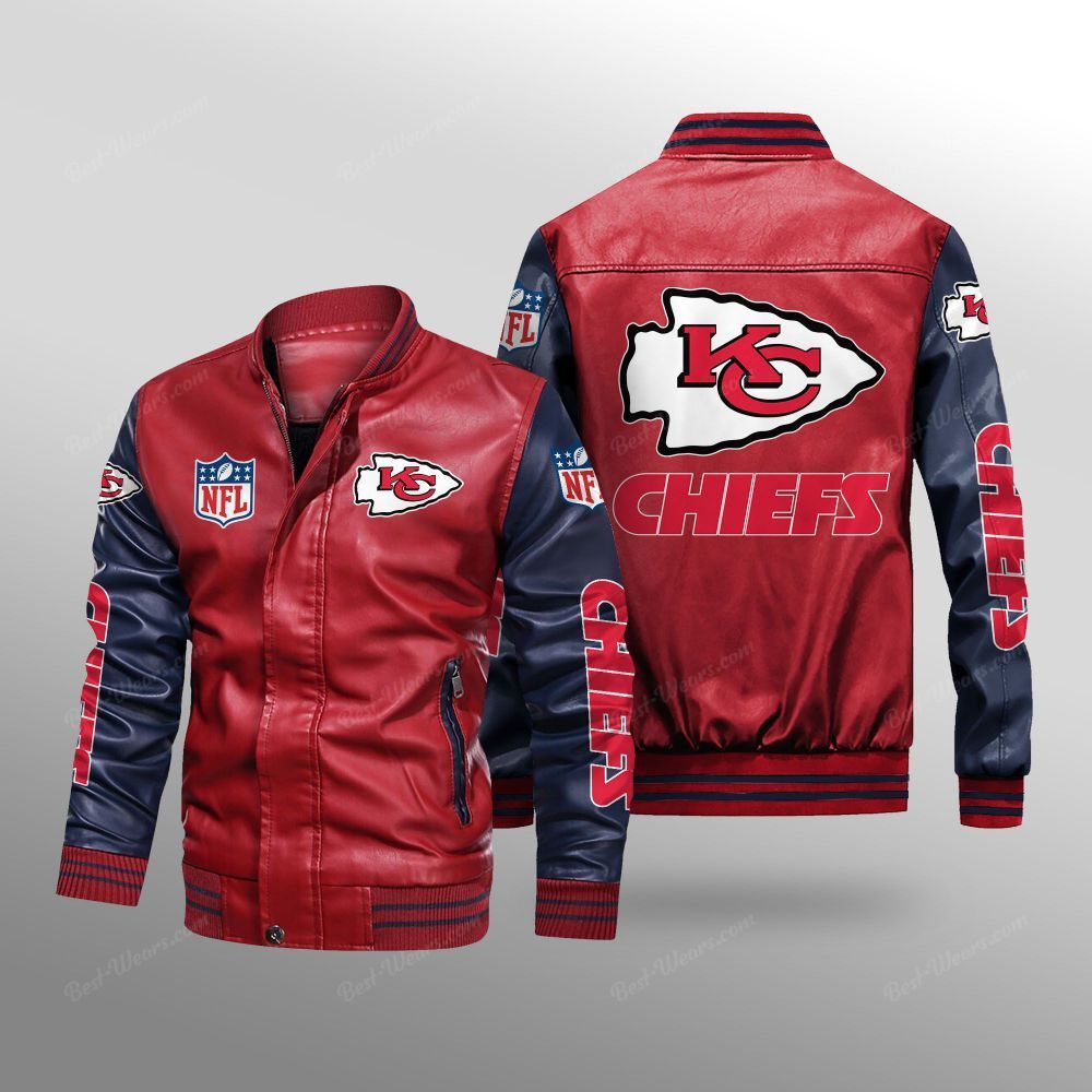 Kansas City Chiefs MTE1625 Leather B.0.m.ber Jacket 2D - Meteew