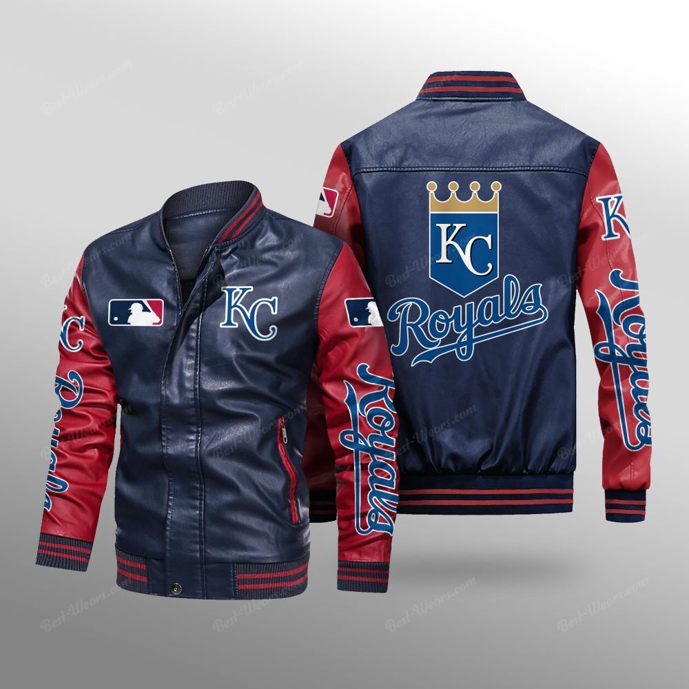 Kansas City Royals 2DD1204 MLB Leather B.0.m-ber Jacket - Meteew