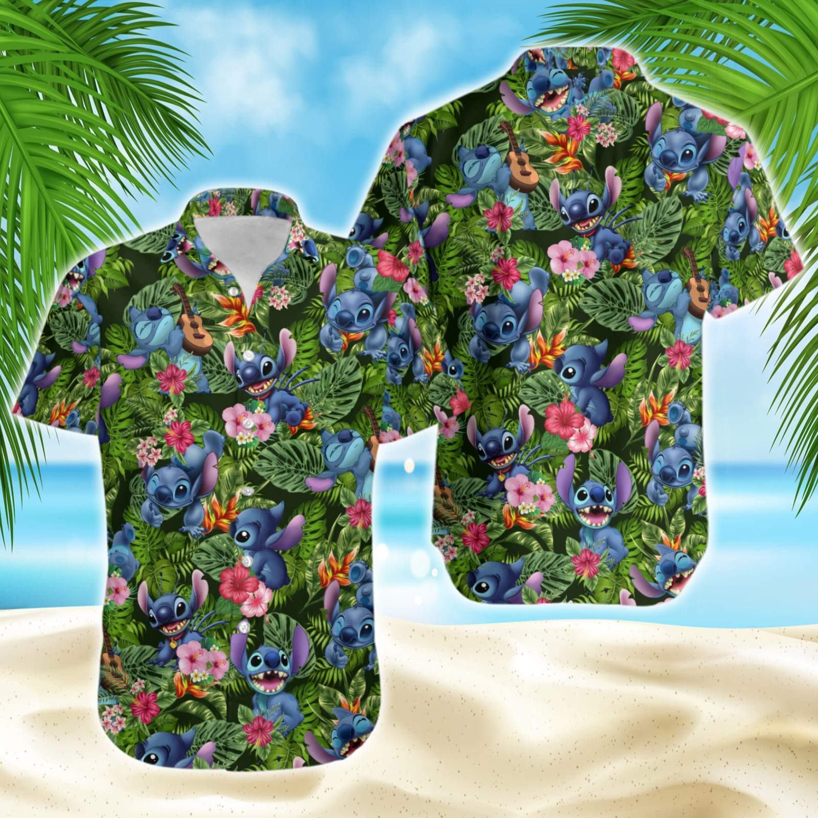 Lilo & Stitch Custom Tropical Hawaiian Shirt | Hawaiian Shirt For Women ...