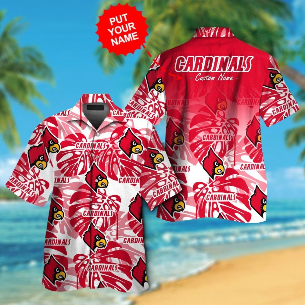 Louisville Cardinals Short Sleeve Button Up Tropical Aloha Hawaiian ...