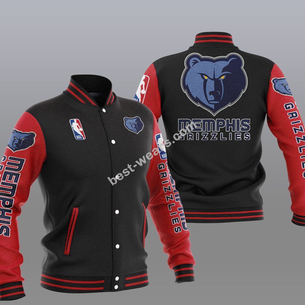 Memphis Grizzlies 2DE1506 NBA Hooded Varsity Jacket Fleece Jacket - Meteew