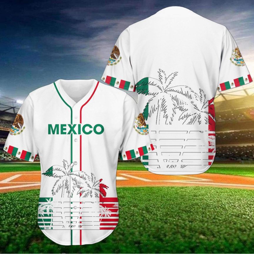 Mexico White Personalized 3d Baseball Jersey Meteew