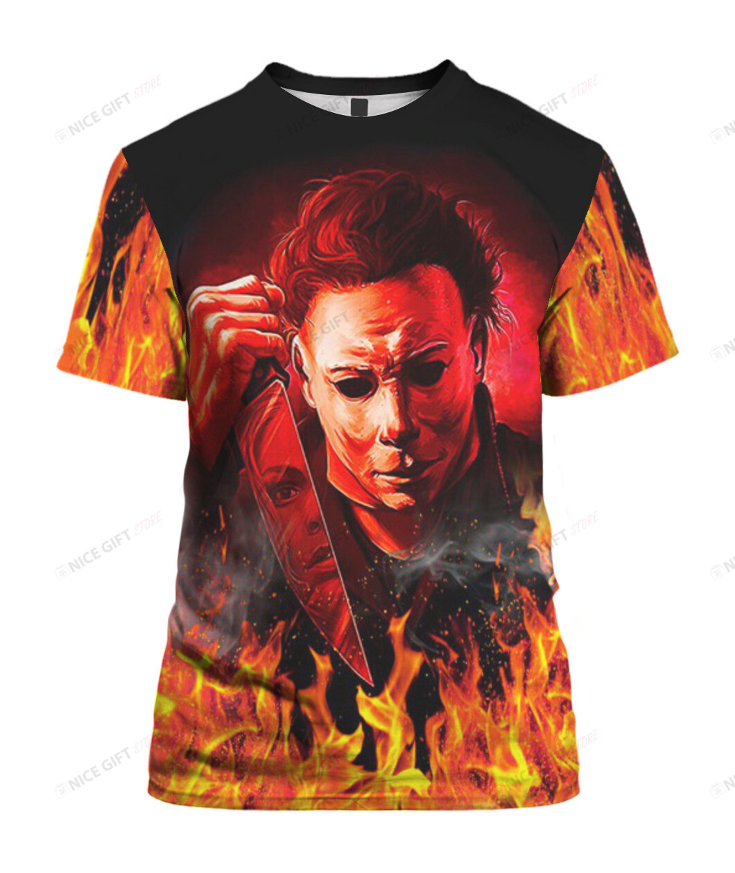 Michael Myers Fire 3D T-shirt Polo shirt Nicegift 3TS-F2V6 – Meteew