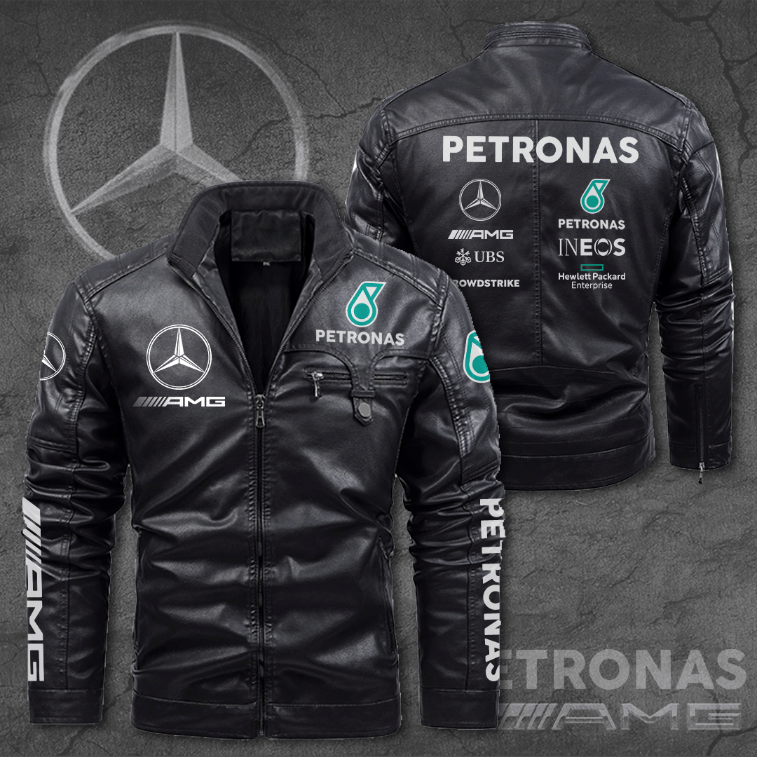 Mercedes-AMG Petronas F1 fans Premium Leather Coat - Meteew