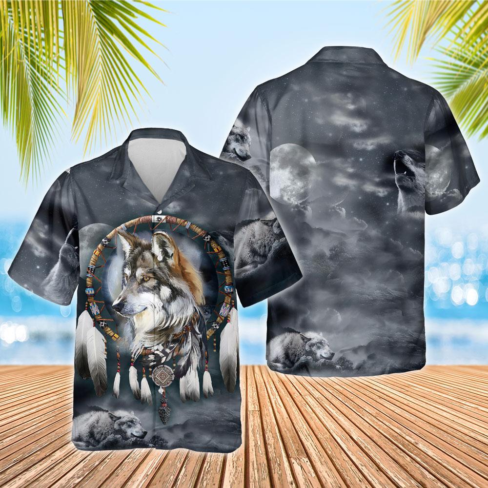 Native Wolf Native American Hawaiian Shirt – Meteew