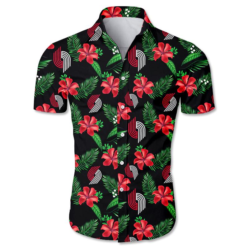 NBA Portland Trail Blazers Hawaiian Shirt Small Flowers – Meteew