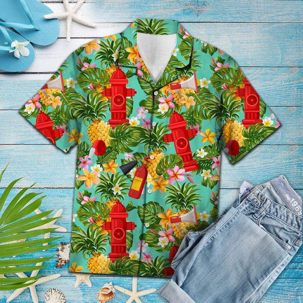 New Firefighter Pineapple Tropical Hawaiian Shirts – Meteew