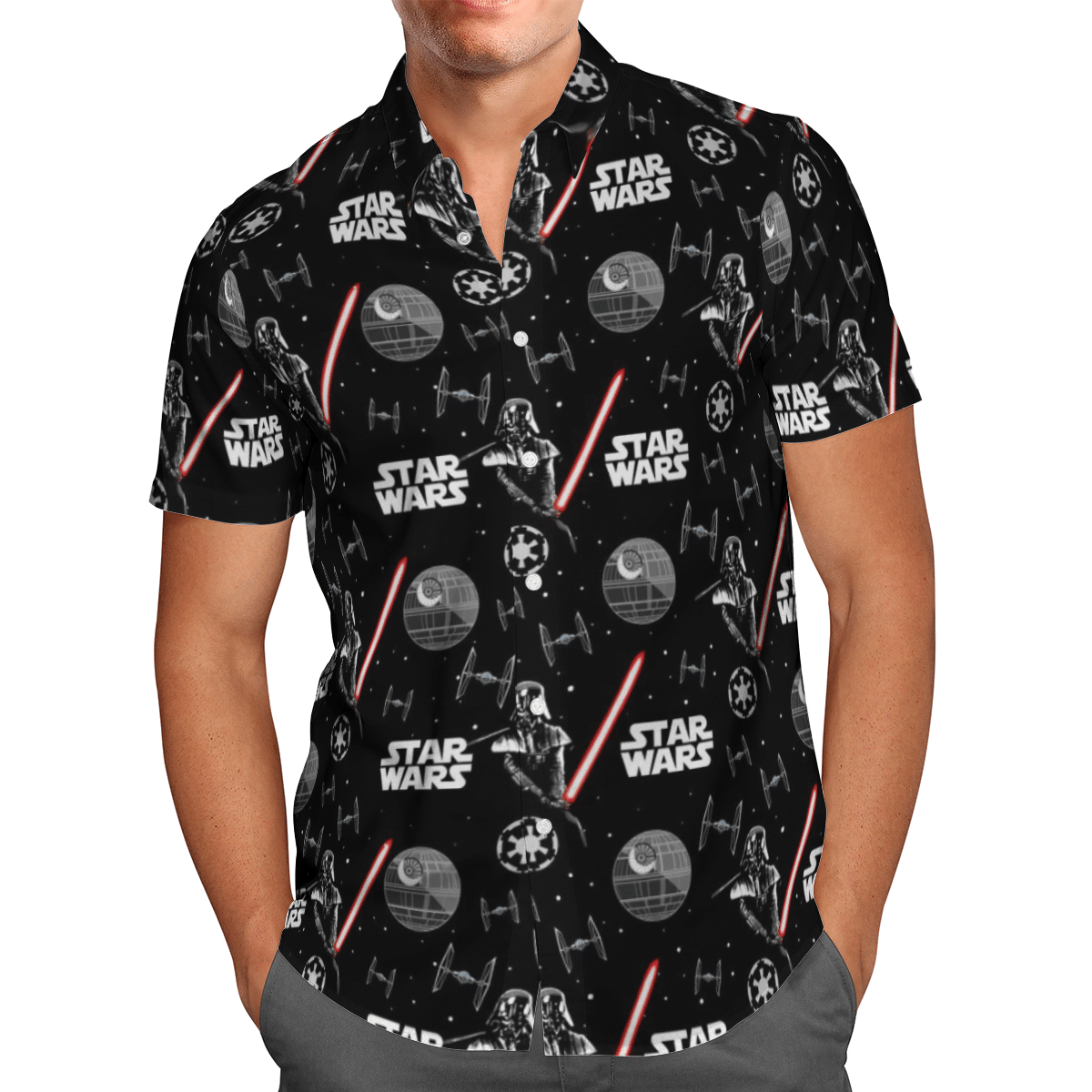 New Star wars Darth Vader with light sword Black Hawaiian Shirt 130 ...