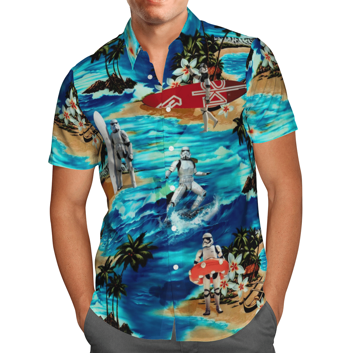 New Star wars Stormtrooper Surfing Hawaiian Shirt – Meteew